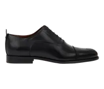 Oxford-schuhe Aus Leder Mit Paisley-detail, Herren, Schwarz, Größe