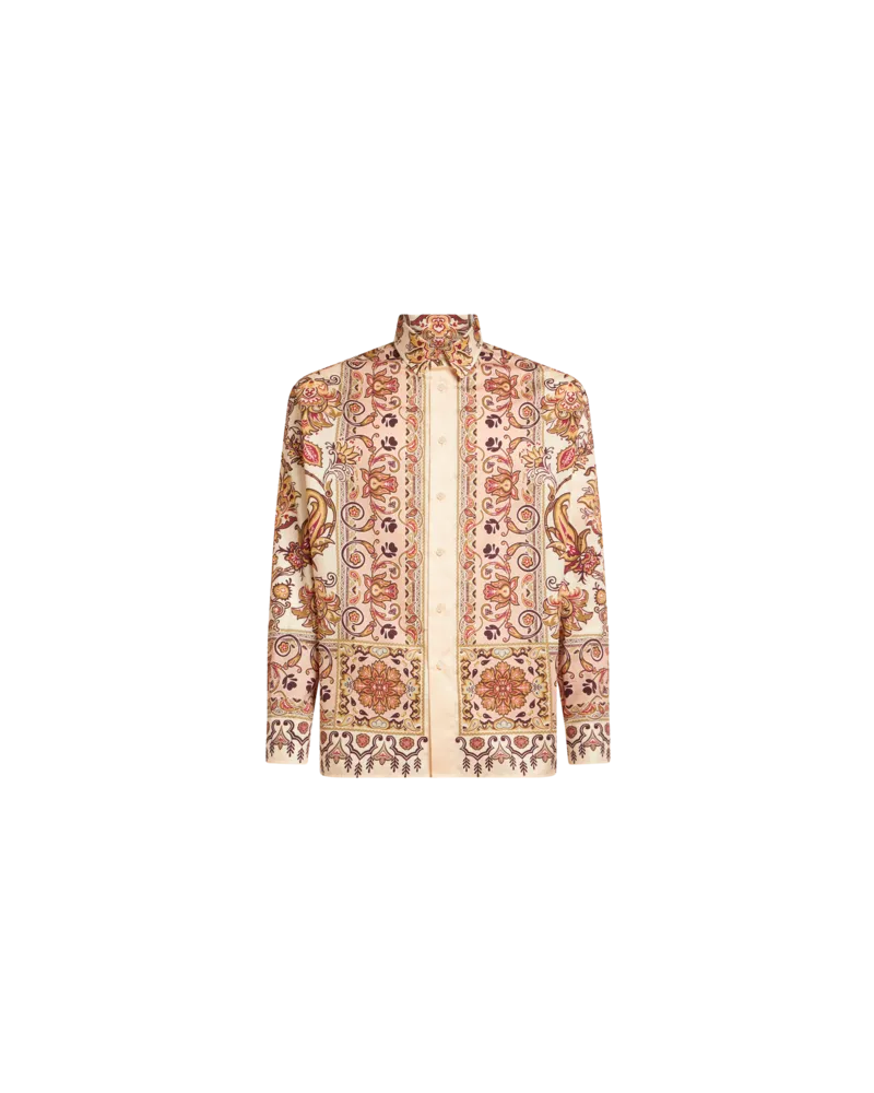 Etro Hemd Aus Baumwolle Mit Abgesetztem Print, Herren, Beige, Größe Beige