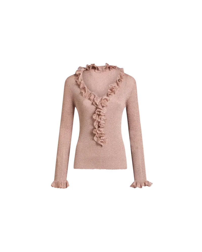 Etro Metallic-top Mit Rüschen, Damen, Rosa, Größe Rosa