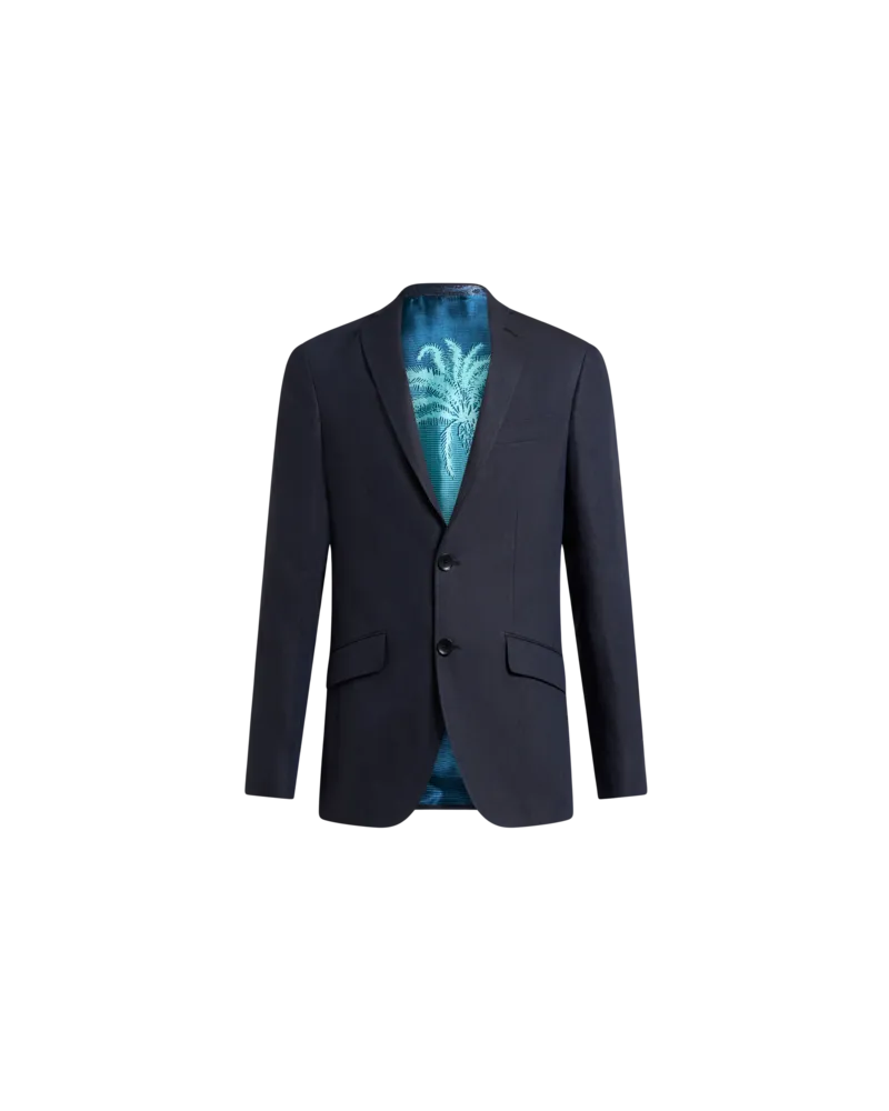 Etro Jacke Roma Aus Leinen, Herren, Navyblau, Größe Navyblau