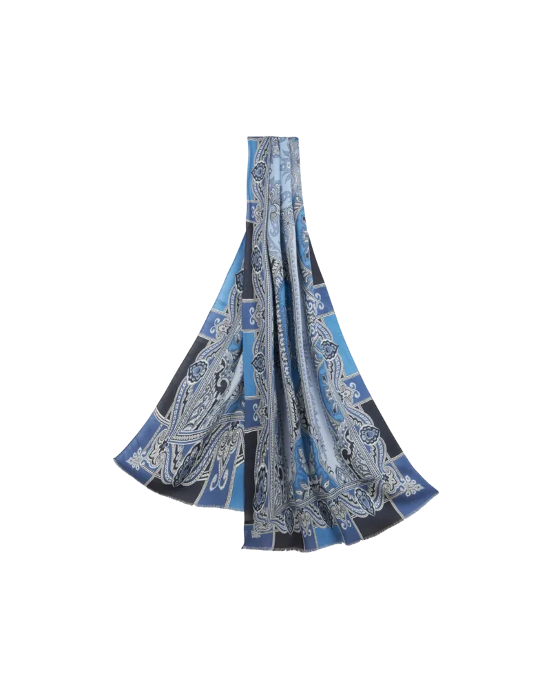 Etro Schal Mit Barock-muster, Herren, Hellblau Hellblau