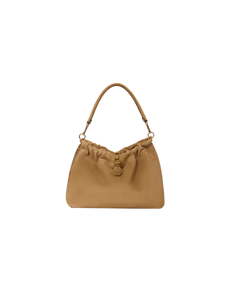 Etro Tasche Vela Blossom Mittelgross Aus Veloursleder, Damen, Beige Beige