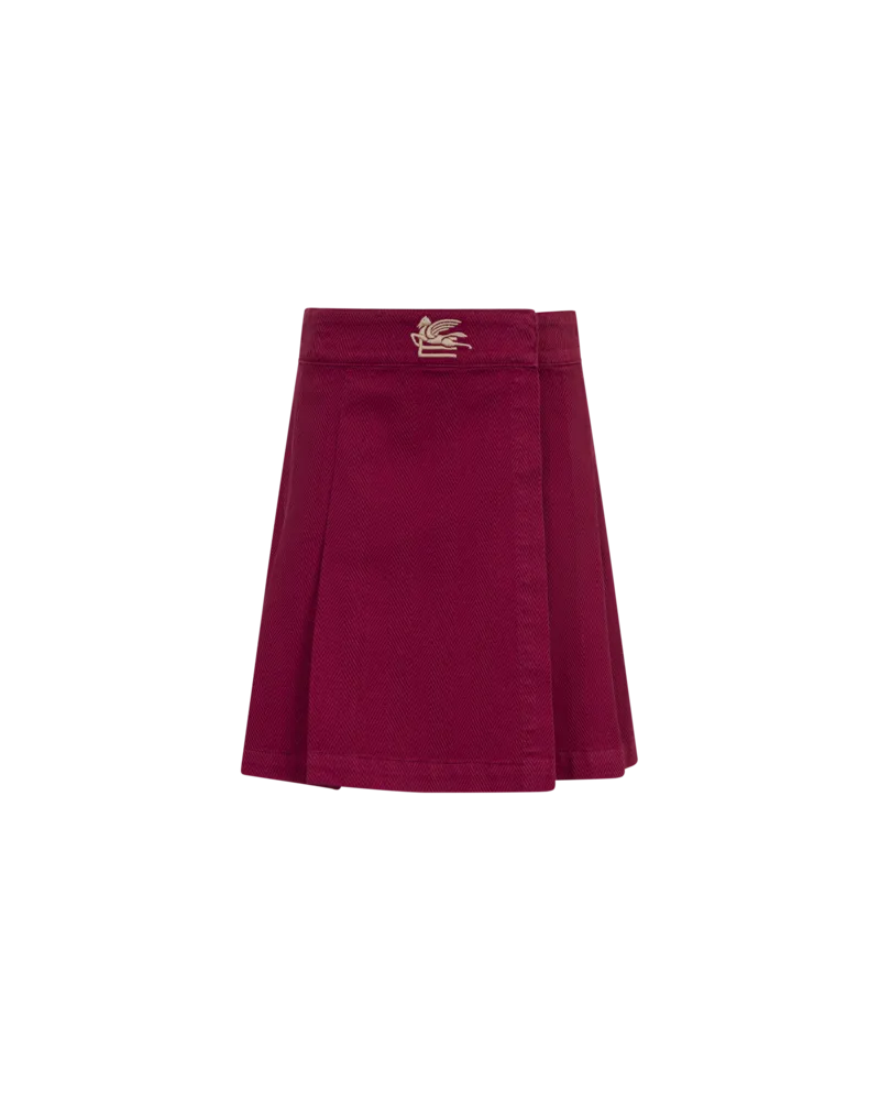 Etro Faltenrock Aus Baumwoll-chevron, Rot, Größe Rot