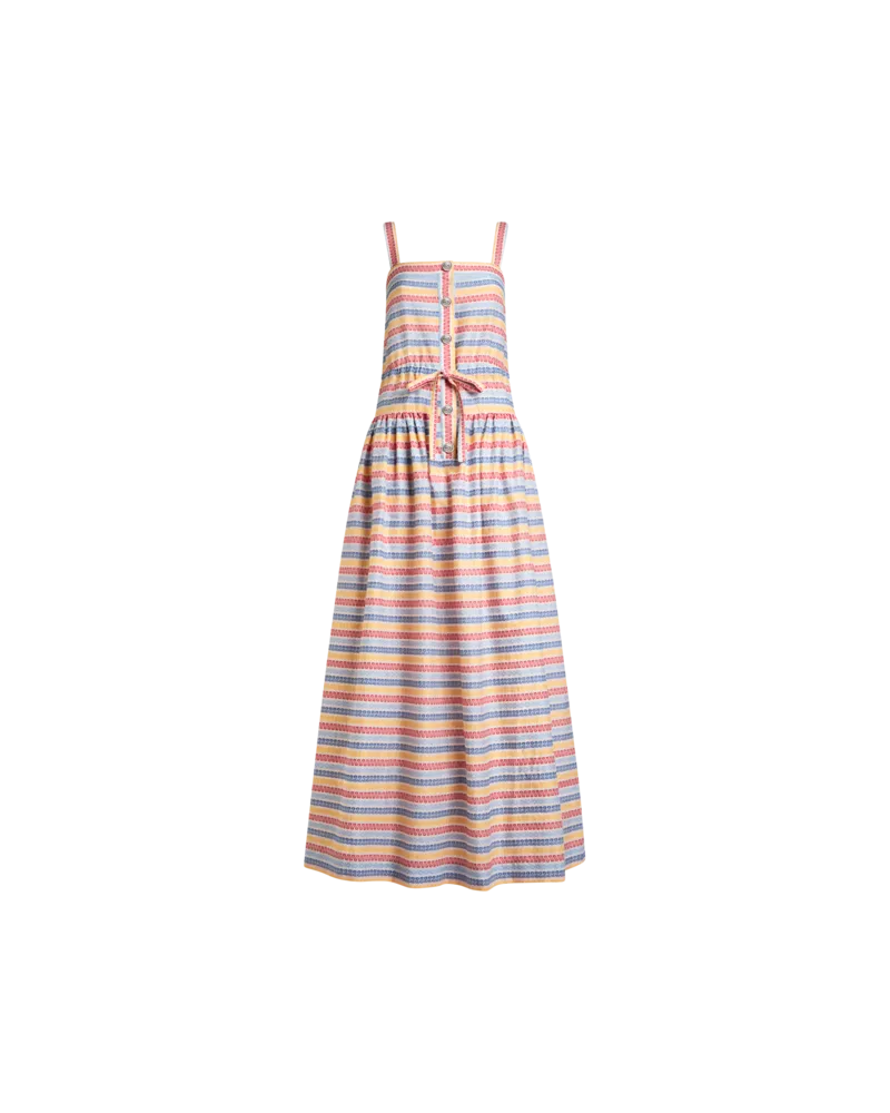 Etro Langes Kleid Aus Gestreiftem Jacquardgewebe, Damen, Multicolor, Größe Multicolor