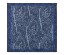 Einstecktuch Aus Bedruckter Seide, Herren, Navyblau
