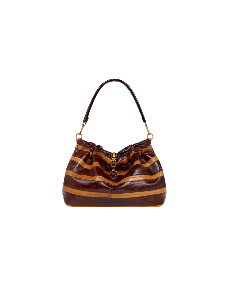 Etro Tasche Vela Blossom Mittelgross Aus Aalleder, Damen, Braun Braun