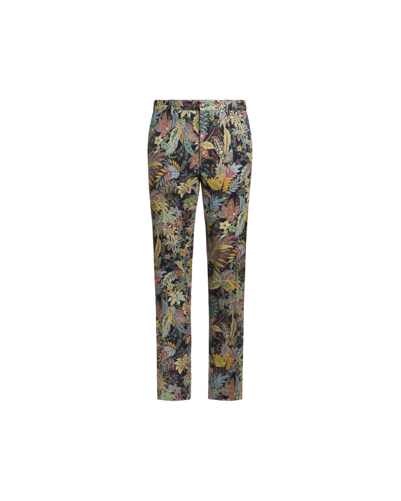 Etro Hose Aus Gabardine Mit Print, Herren, Grün, Größe Grün