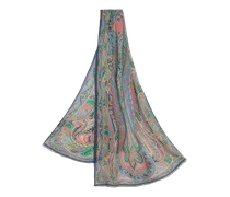 Schal Aus Seide Mit Druck, Damen, Multicolor