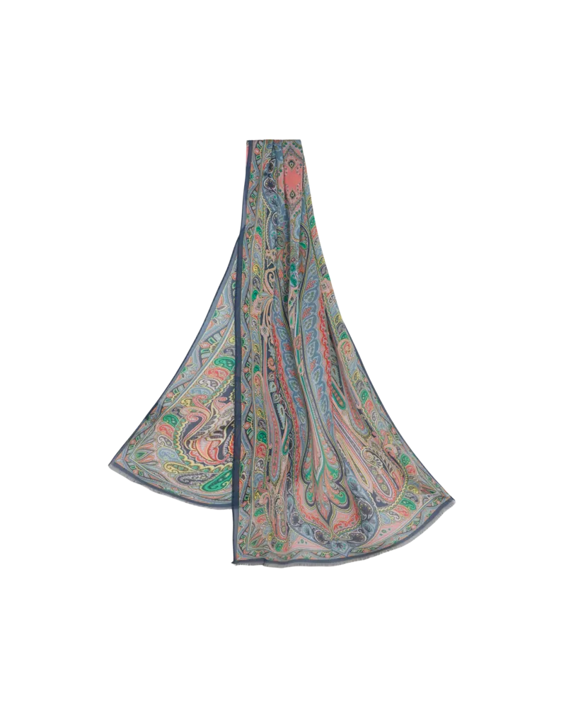Etro Schal Aus Seide Mit Druck, Damen, Multicolor Multicolor