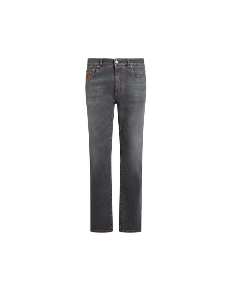 Etro Jeans Mit Pegaso-logo-stickerei, Herren, Schwarz, Größe Schwarz
