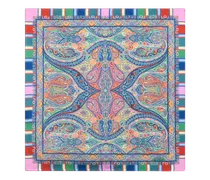 Einstecktuch Aus Seide Mit Blumenmotiv, Herren, Blau