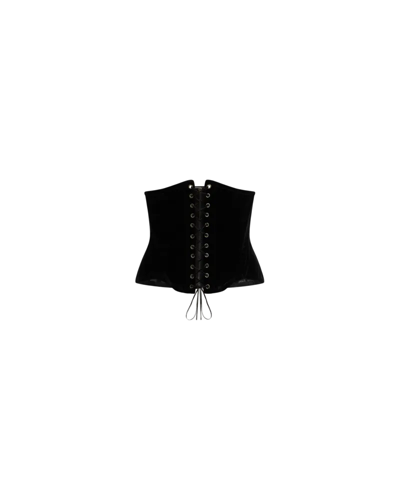 Etro Korsett-gürtel Aus Elastischem Baumwollsamt, Damen, Schwarz, Größe Schwarz