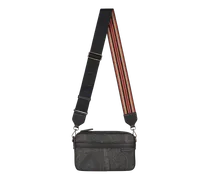 Kleine Umhängetasche Mit Arnica-muster, Herren, Schwarz