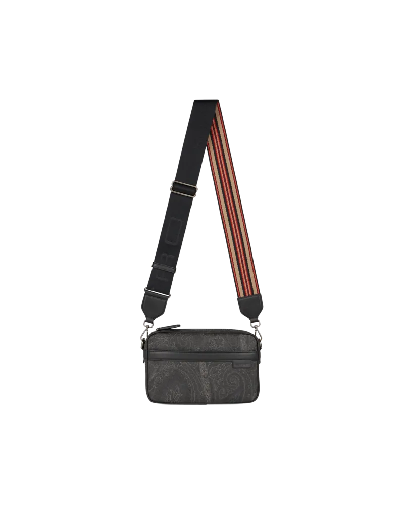 Etro Kleine Umhängetasche Mit Arnica-muster, Herren, Schwarz Schwarz