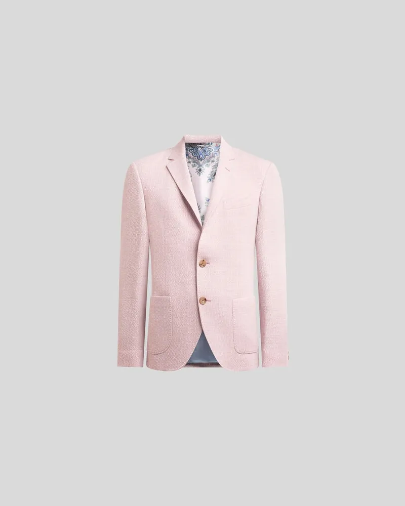 Etro Einreihige Jacke Aus Trikot Aus Einer Wollmischung, Herren, Rosa, Größe Rosa