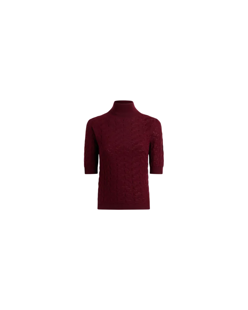 Etro Stehkragenpullover Aus Wolle Mit Paisleys, Damen, Rot, Größe Rot
