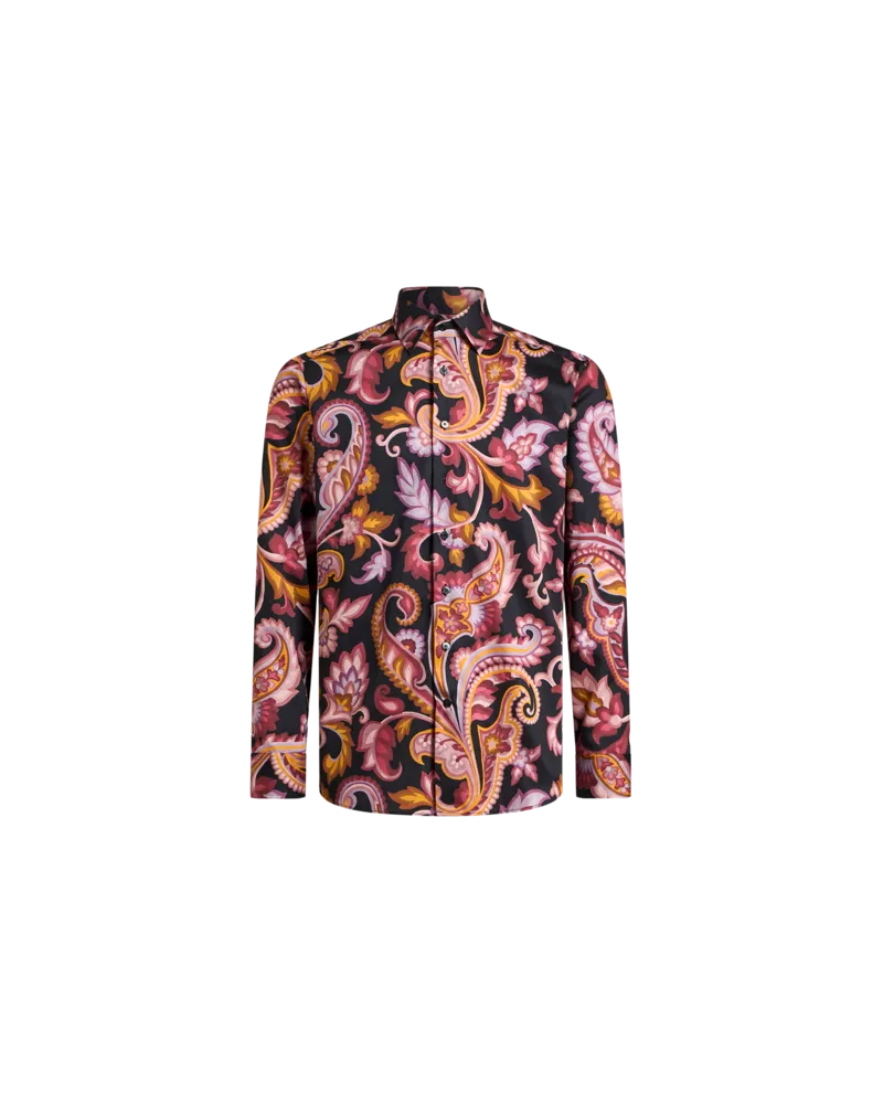 Etro Hemd Mit Blumendruck, Herren, Schwarz, Größe Schwarz