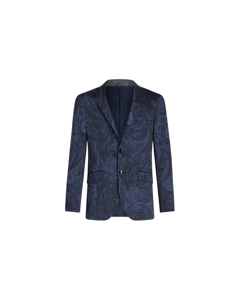 Etro Jacquard-sakko Mit Paisleymuster, Herren, Navyblau, Größe Navyblau