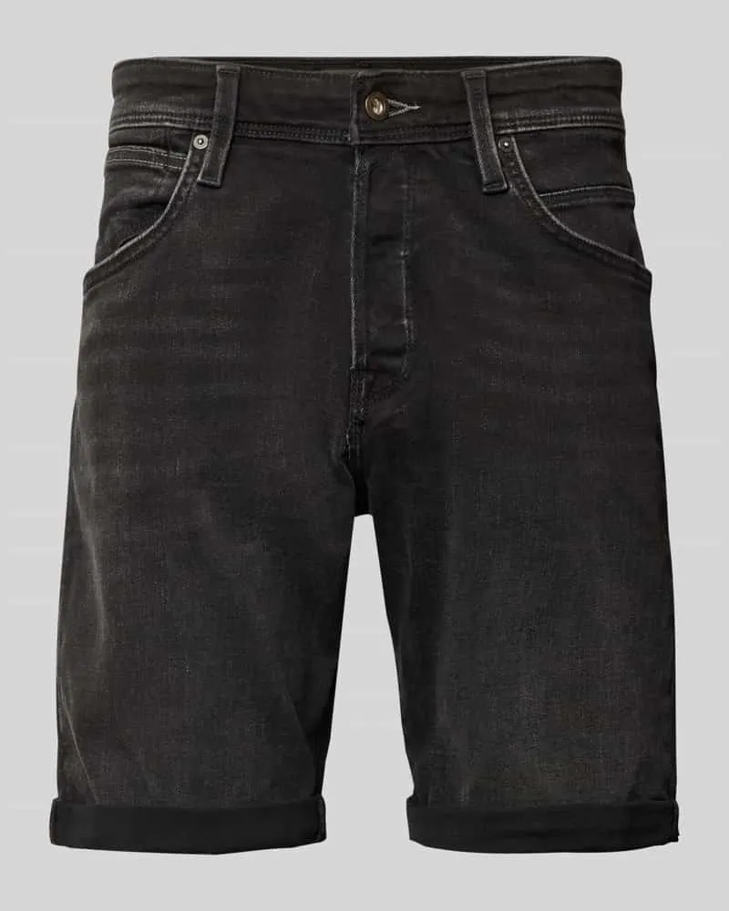 Jack & Jones Jeansshorts mit Umschlag Modell 'RICK Black