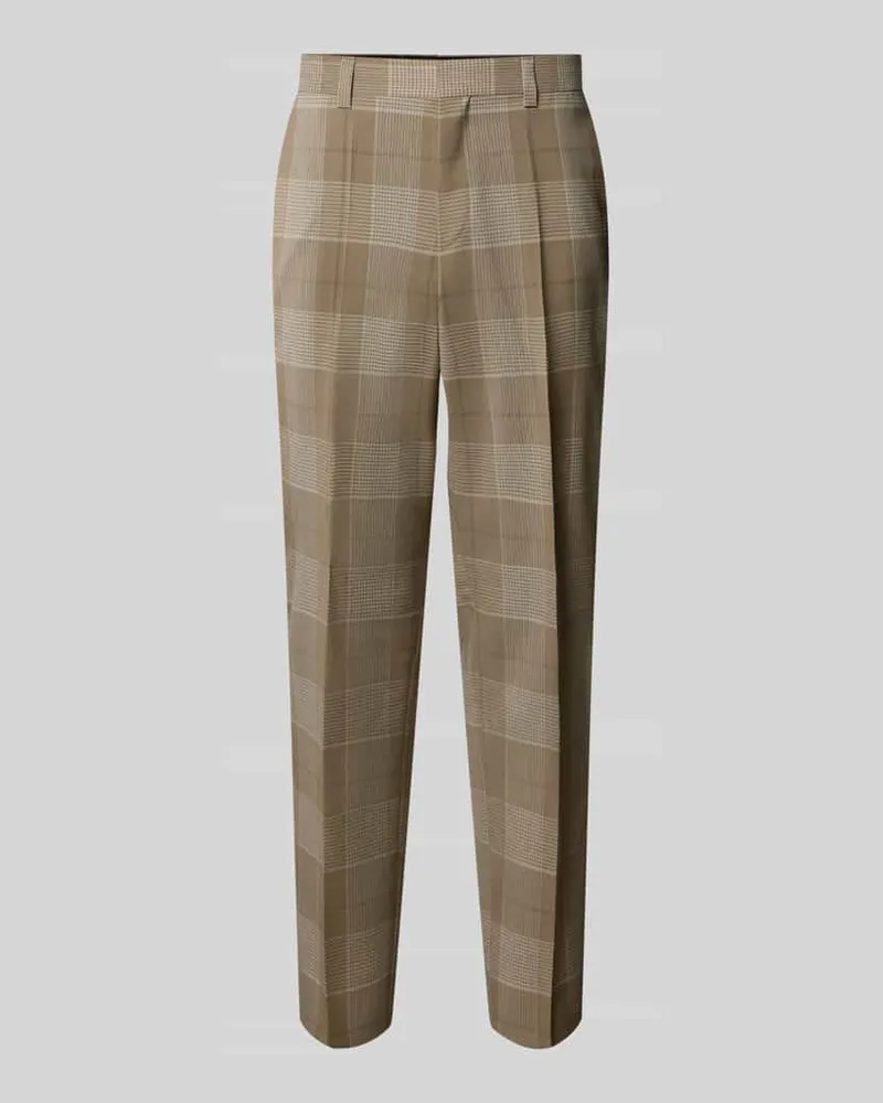 HUGO BOSS Extra Slim Fit Anzughose aus reiner Schurwolle Modell 'Hogan263X Beige