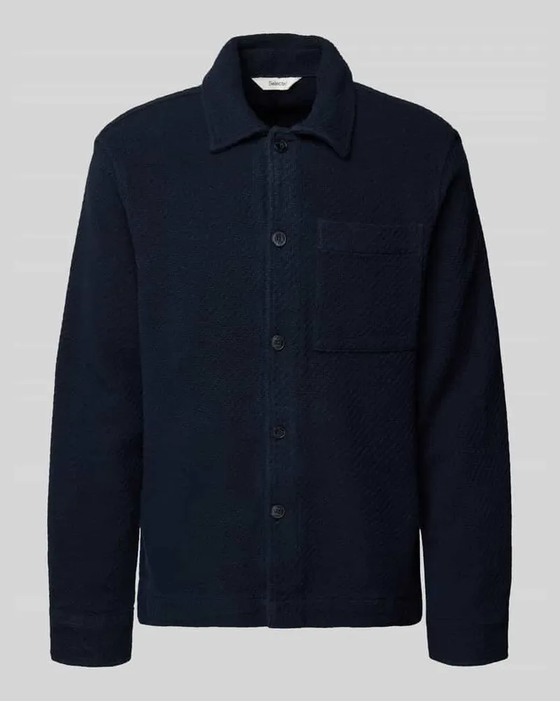 Selected Homme Regular Fit Hemdjacke aus reinem Bio-Baumwoll-Mix Modell 'REGFRED Marine