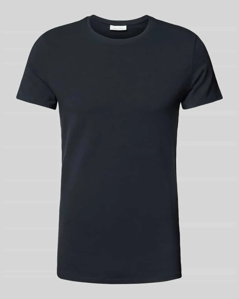 Casual Friday T-Shirt mit geripptem Rundhalsausschnitt 