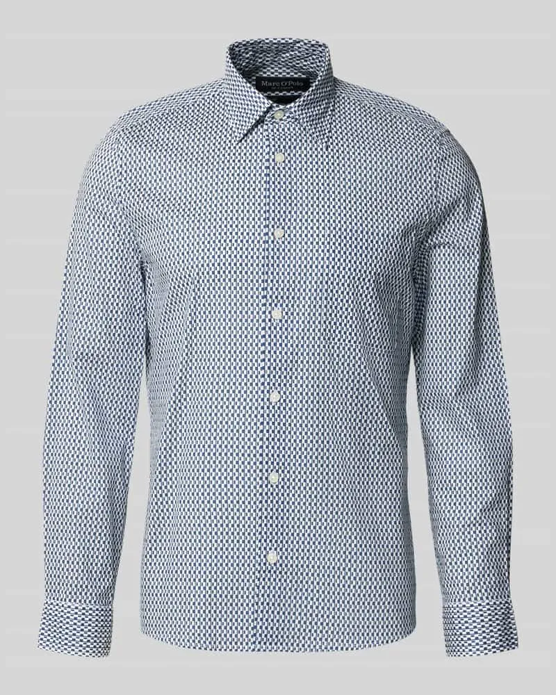 Marc O'Polo Shaped Fit Freizeithemd mit feinem Allover-Print 