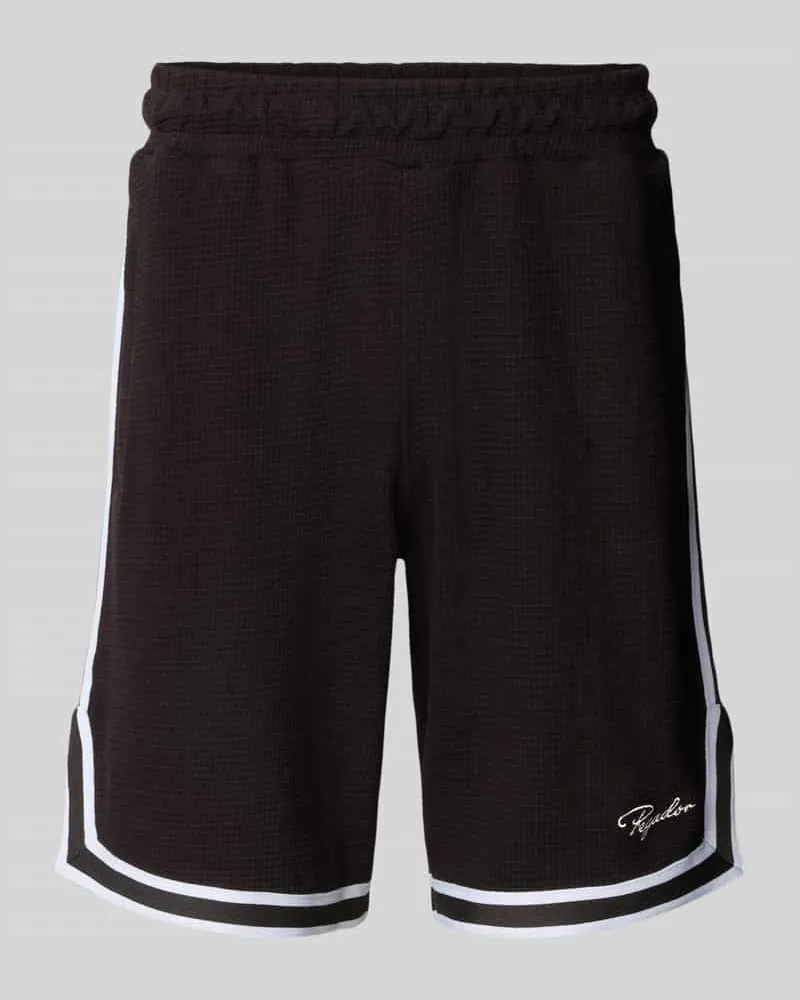 PEGADOR Relaxed Fit Sweatshorts mit Strukturmuster Modell 'Barkan Black