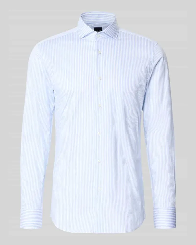 HUGO BOSS Slim Fit Businesshemd mit extra langem Arm Modell 'H-HANK-SP-C1 Bleu