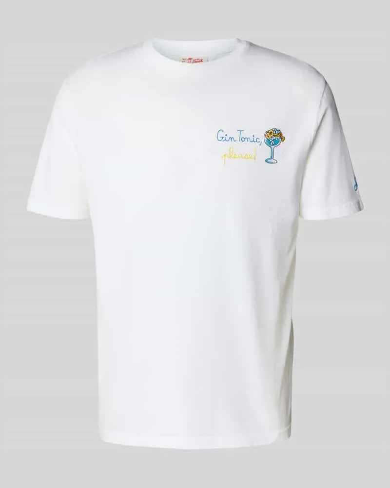 MC2 Saint Barth T-Shirt mit Stitching und Rundhalsausschnitt 