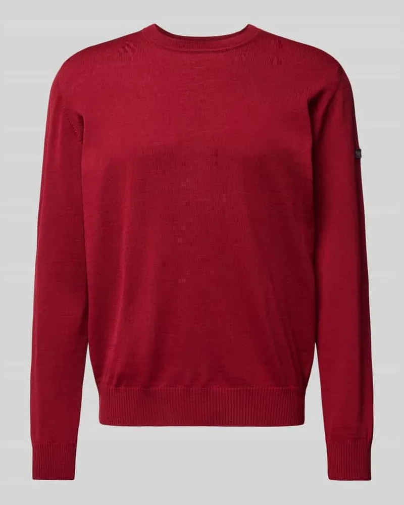Maerz Strickpullover aus Schurwolle mit Rundhalsausschnitt 