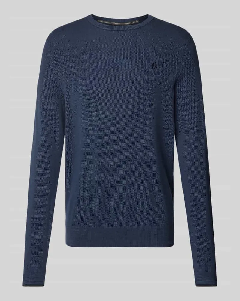 Lerros Strickpullover mit gerippten Abschlüssen Blau