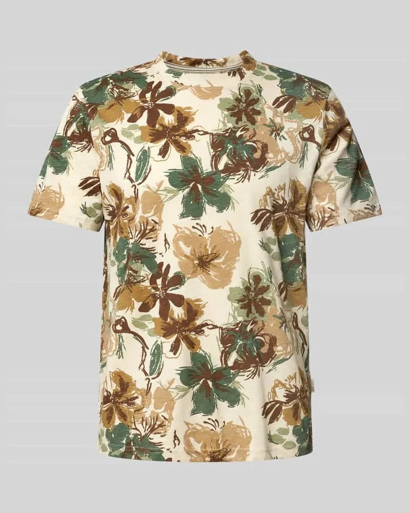 Blend T-Shirt mit geripptem Rundhalsausschnitt Modell 'JEMO 