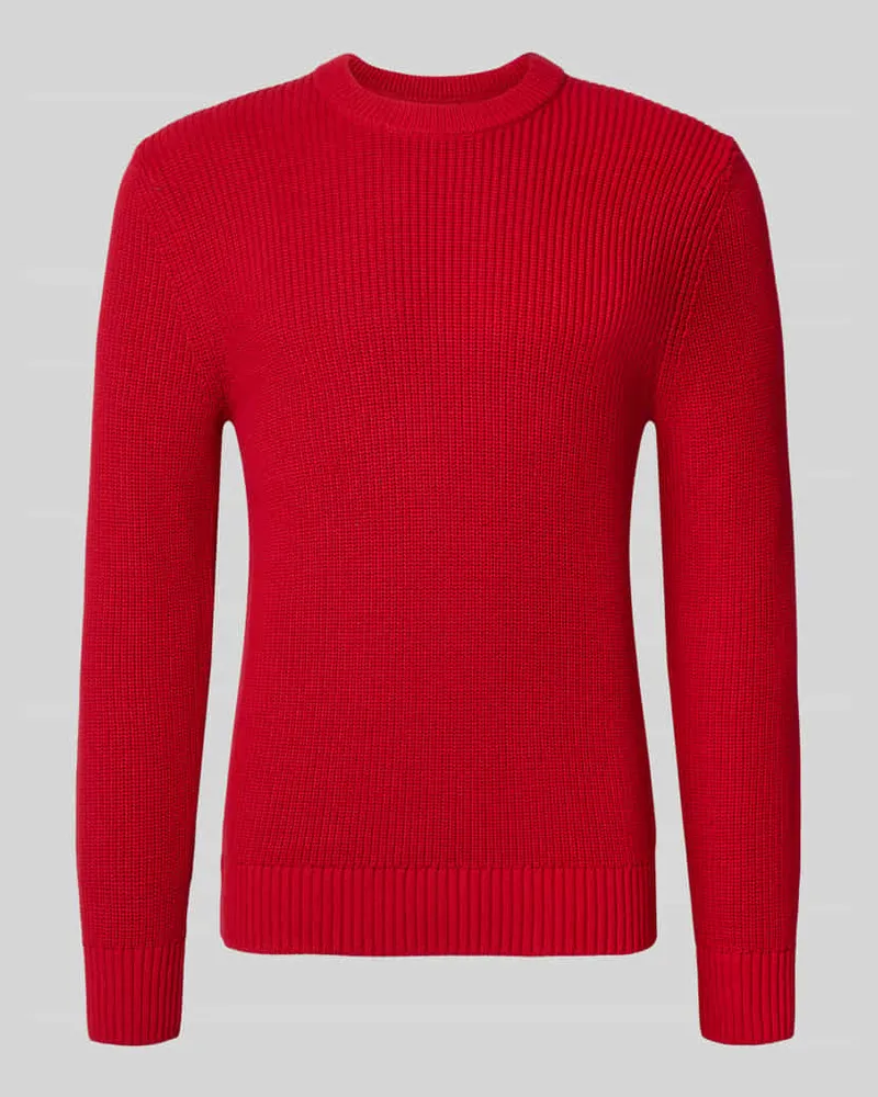 McNeal Regular Fit Strickpullover aus reiner Baumwolle Rot