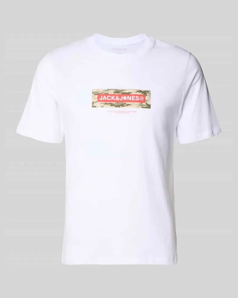Jack & Jones T-Shirt mit Logo und Rundhalsausschnitt Weiss