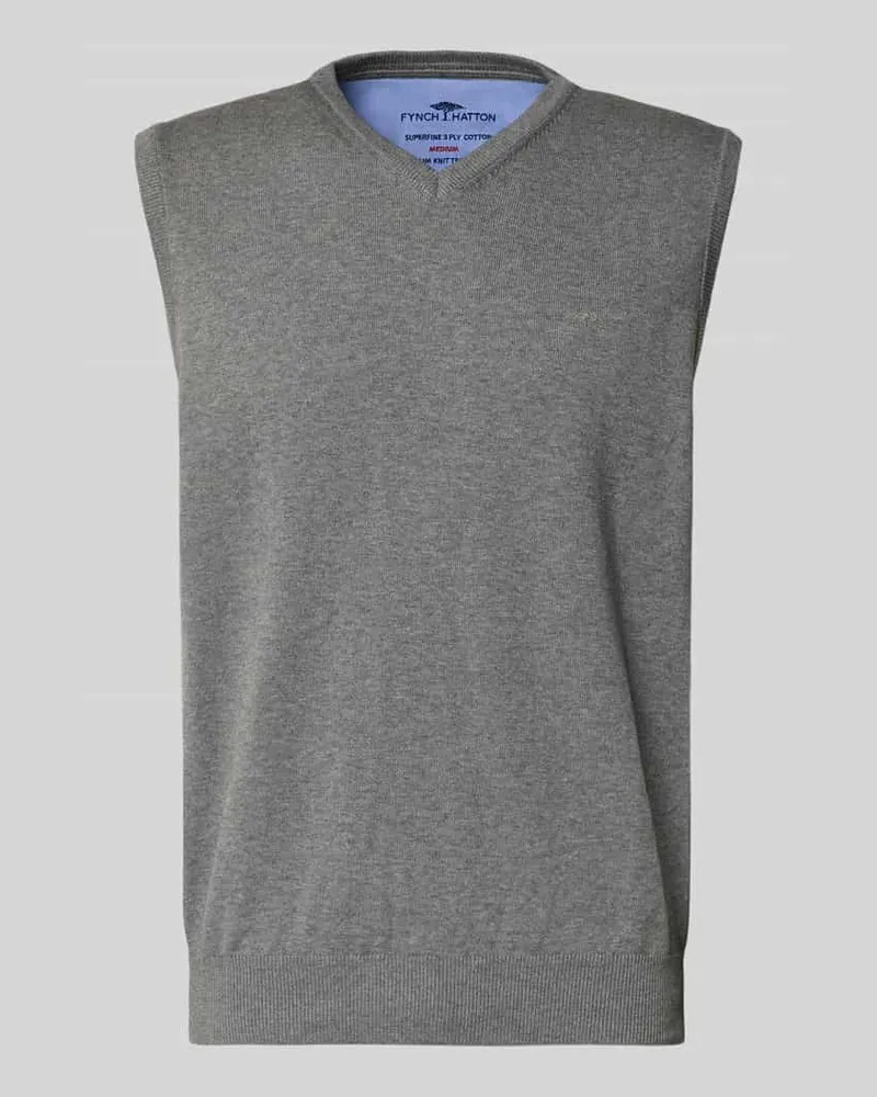 Fynch-Hatton Pullunder mit Label-Stitching Dunkelgrau