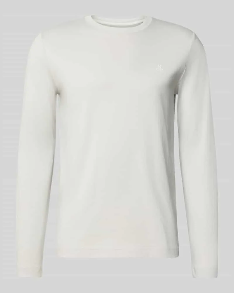 Marc O'Polo Shaped Fit Langarmshirt aus reiner Baumwolle Hellgrau