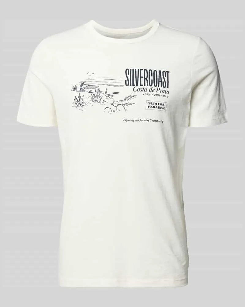 S.Oliver Regular Fit T-Shirt aus reiner Baumwolle Weiss