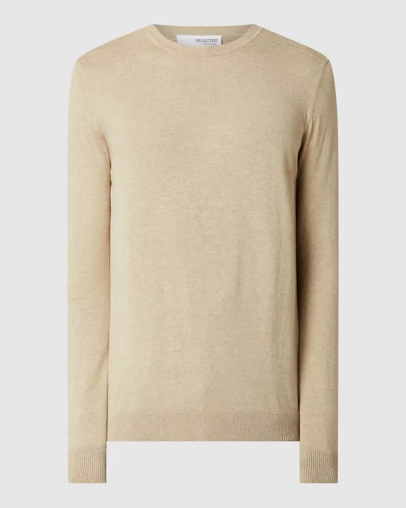 Selected Homme Pullover aus Pima-Baumwolle Modell 'Berg Beige