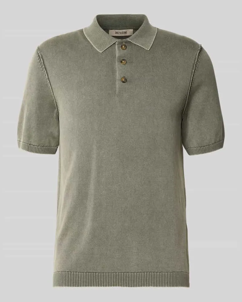Only & Sons Regular Fit Poloshirt aus reiner Baumwolle Modell 'GARSON Dunkelgrau