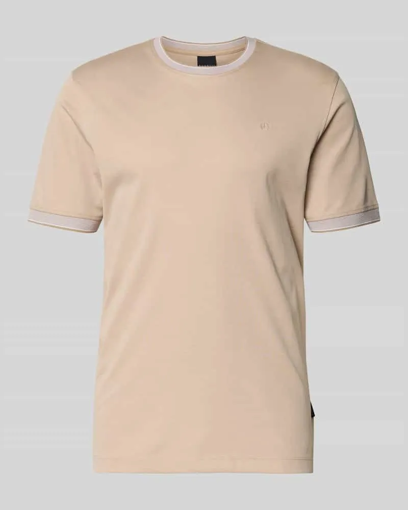 Bugatti T-Shirt mit Rundhalsausschnitt Beige