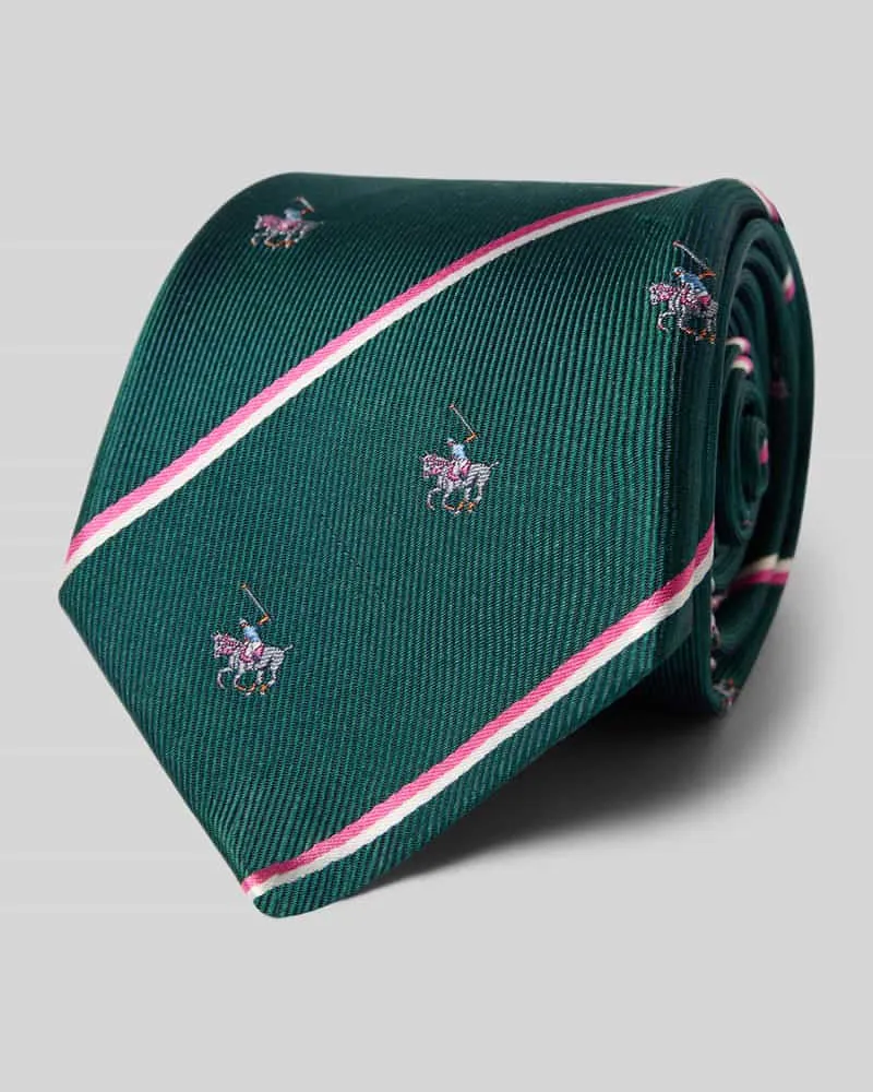 Blick Krawatte aus Seide mit Allover-Muster Gruen