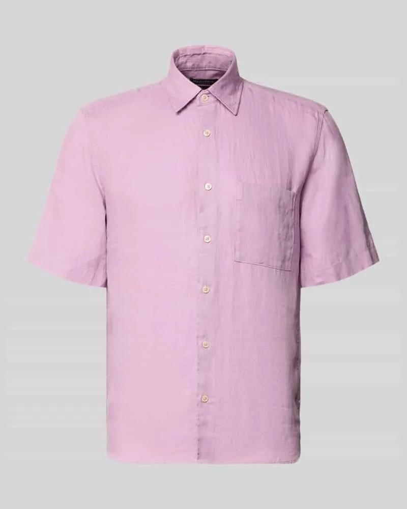 Marc O'Polo Regular Fit Freizeithemd aus reinem Leinen Flieder