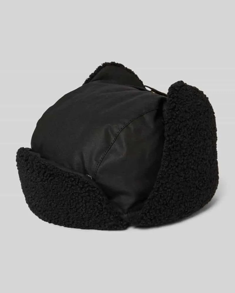 Barbour Trappermütze aus gewachster Baumwolle Modell 'MORAR Black