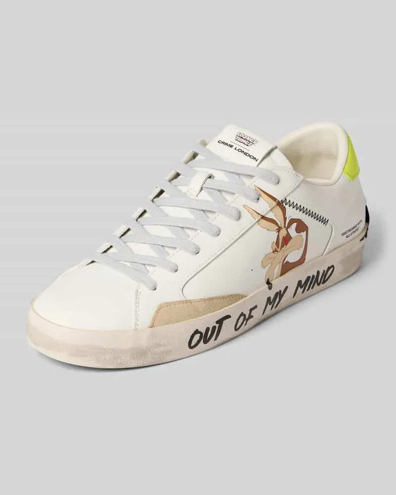 Crime Sneaker mit Motiv-Print Weiss