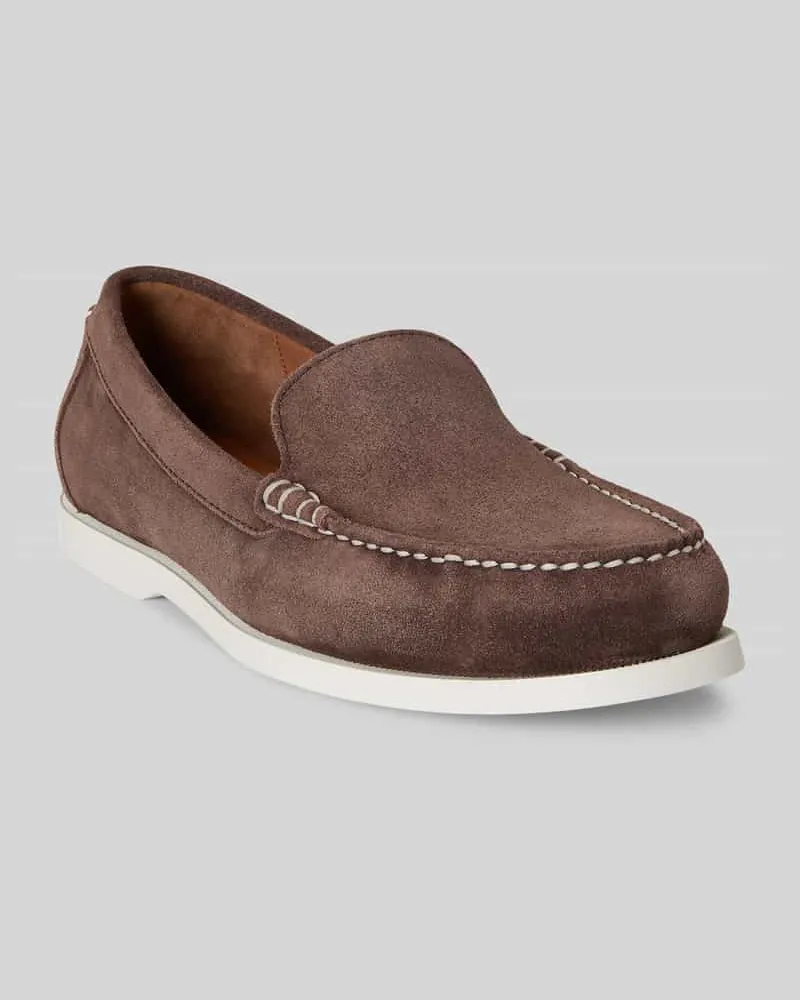 Ralph Lauren Loafer aus echtem Rindvelours Modell 'MERTON Dunkelbraun