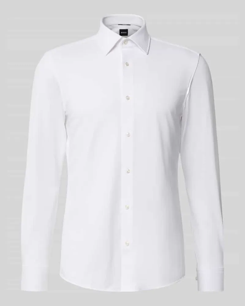 HUGO BOSS Slim Fit Businesshemd aus Baumwoll-Mix Modell 'P-Hank-K-261 Weiss