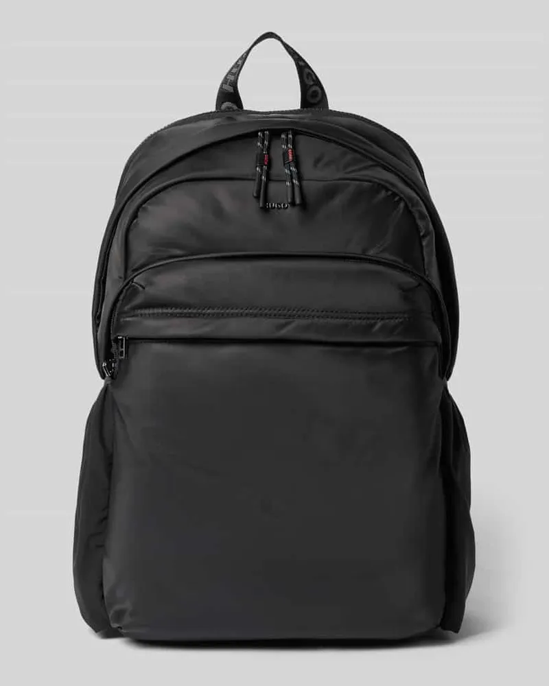 HUGO BOSS Rucksack mit Label-Applikation aus Metall Modell 'AYDEN_NEW_BACKPACK Black
