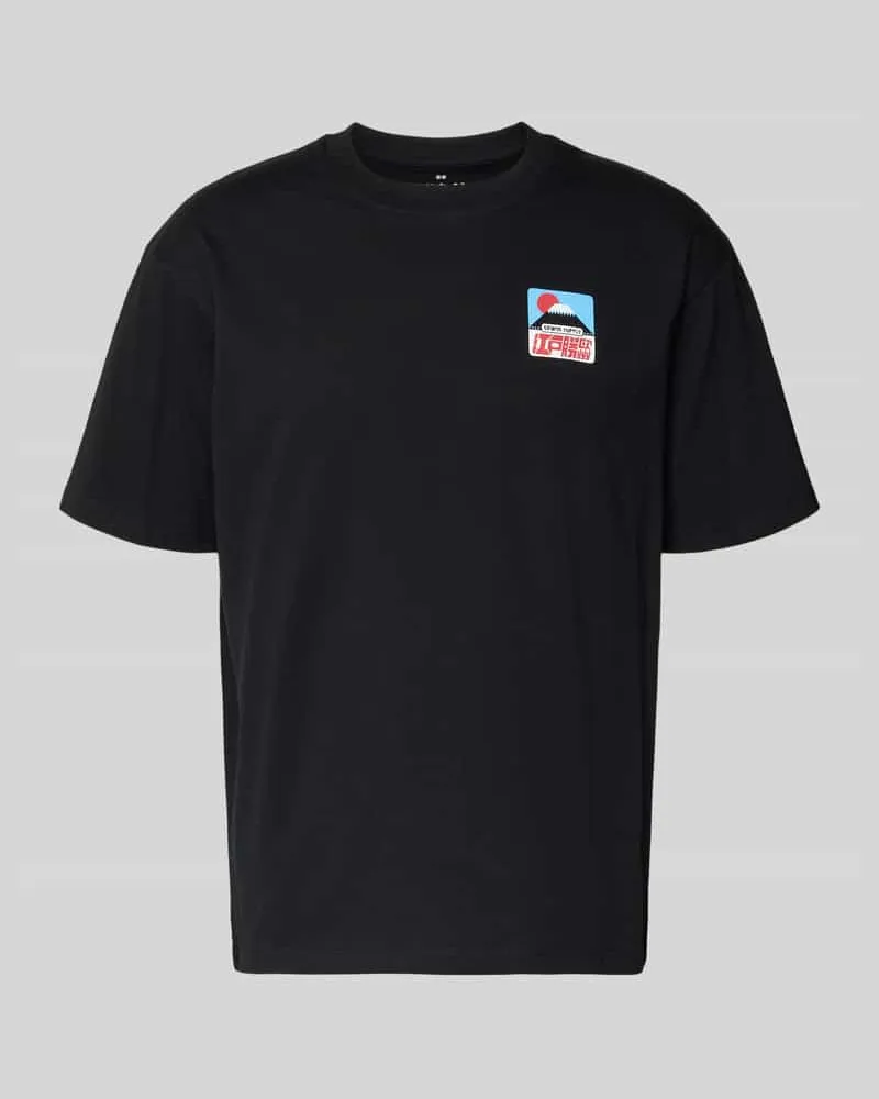Edwin Jeans T-Shirt mit Label-Print Modell 'SUNSET ON FUJI SAN Black