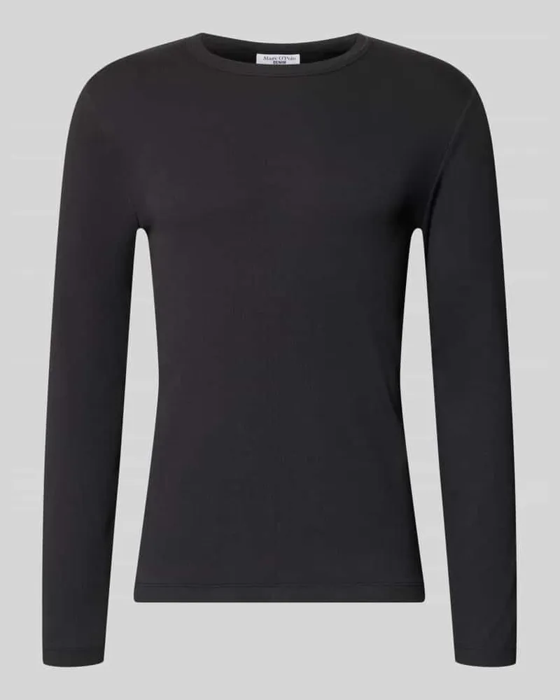 Marc O'Polo Langarmshirt mit Rippstruktur Black